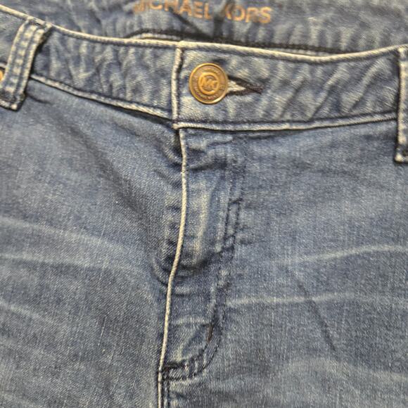 Michael Kors Izzy Skinny Raw Hem Jeans Size 12 Blue - Picture 10 of 11